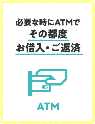 必要な時にATMでその都度お借入・ご返済