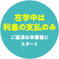 在学中は利息の支払のみ